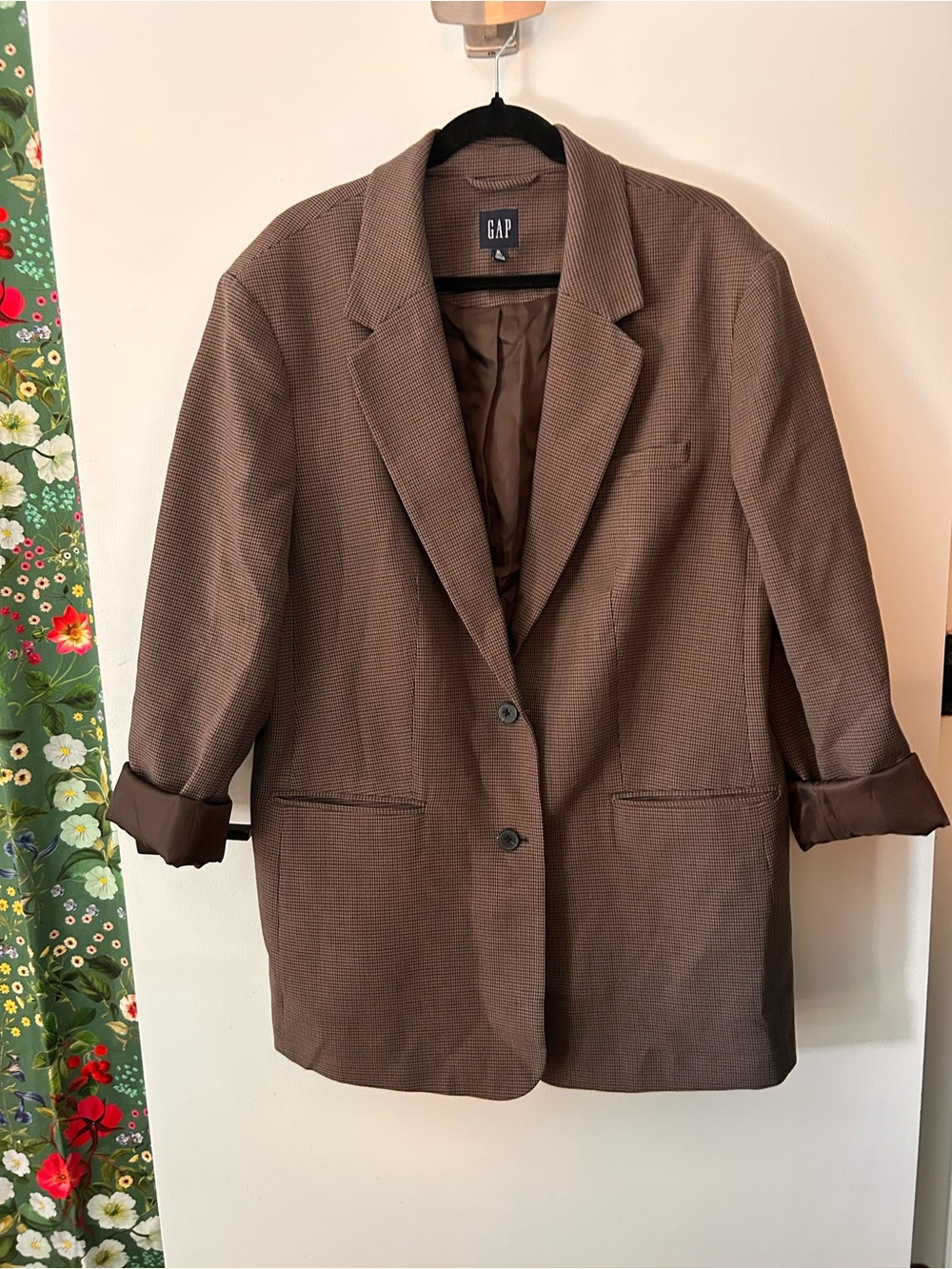 GAP Two-Tone Brown Houndstooth Blazer